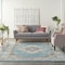 Homeroots 8 x 10 ft. Light Blue Distressed Medallion Area Rug 385337 - alternate 3